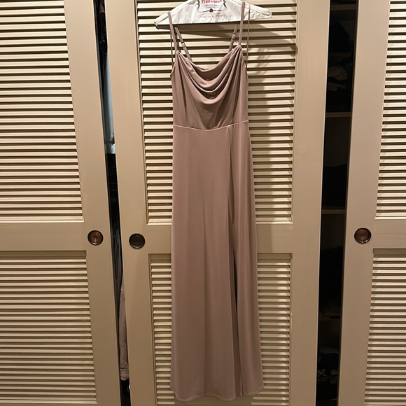 Birdy Grey Ash Crepe Dress in Taupe - Picture 6 of 7